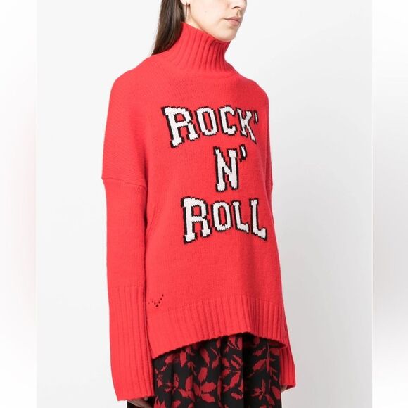 Zadig&Voltaire Alma intarsia-knit wool jumper pullover sweater XS Flawed NWOT - Picture 4 of 15